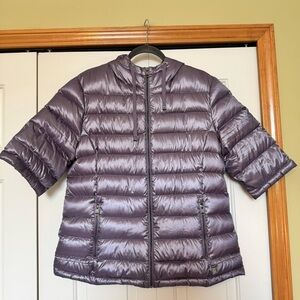 Andrew Marc Lightweight Premium Short Sleeve Hooded Down Jacket